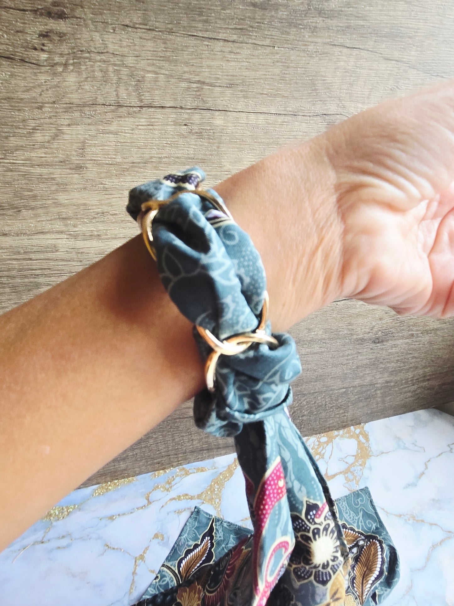 Anak Batik Blue & Yellow Scarf Bangle