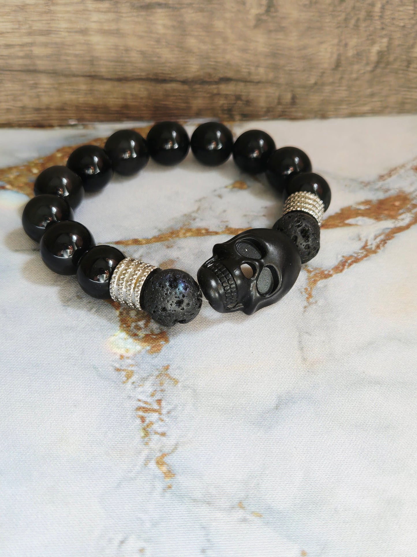 Black Skull Statement Bracelet