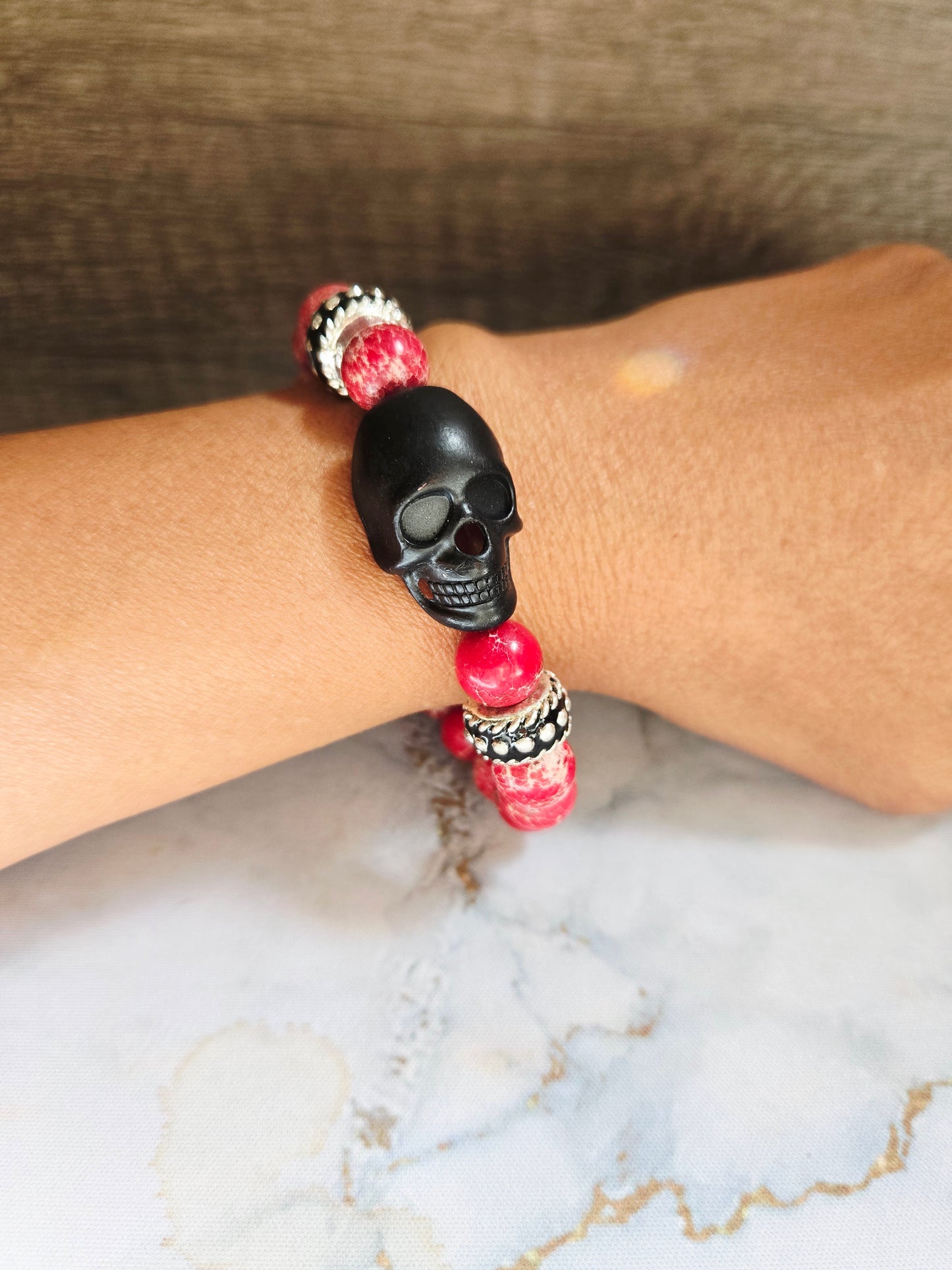 Black Skull Statement Bracelet