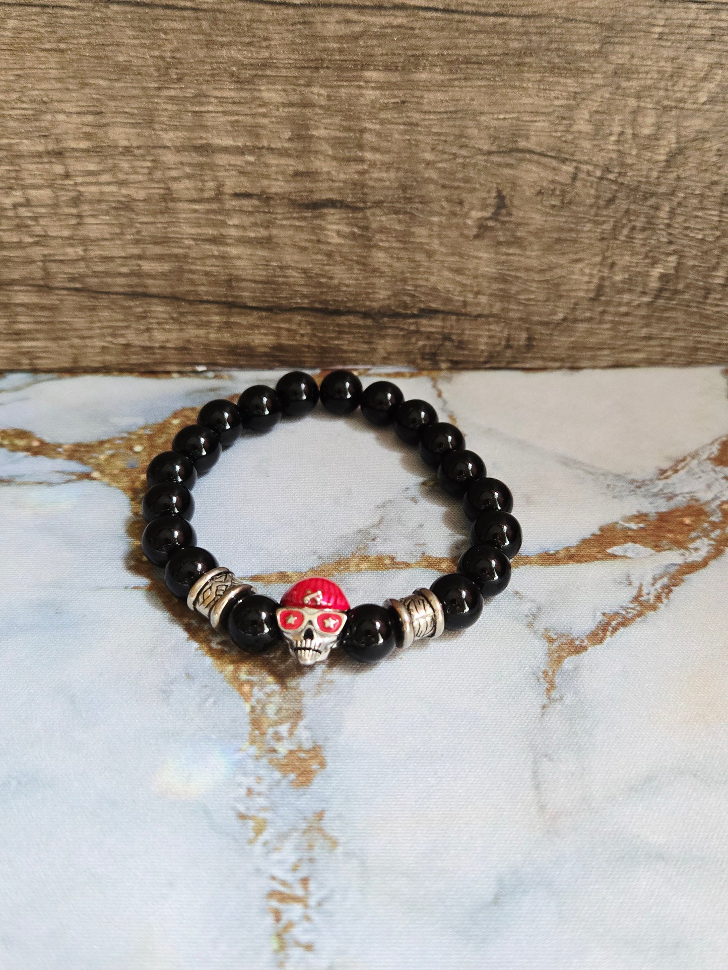 Onyx Skull Bracelet