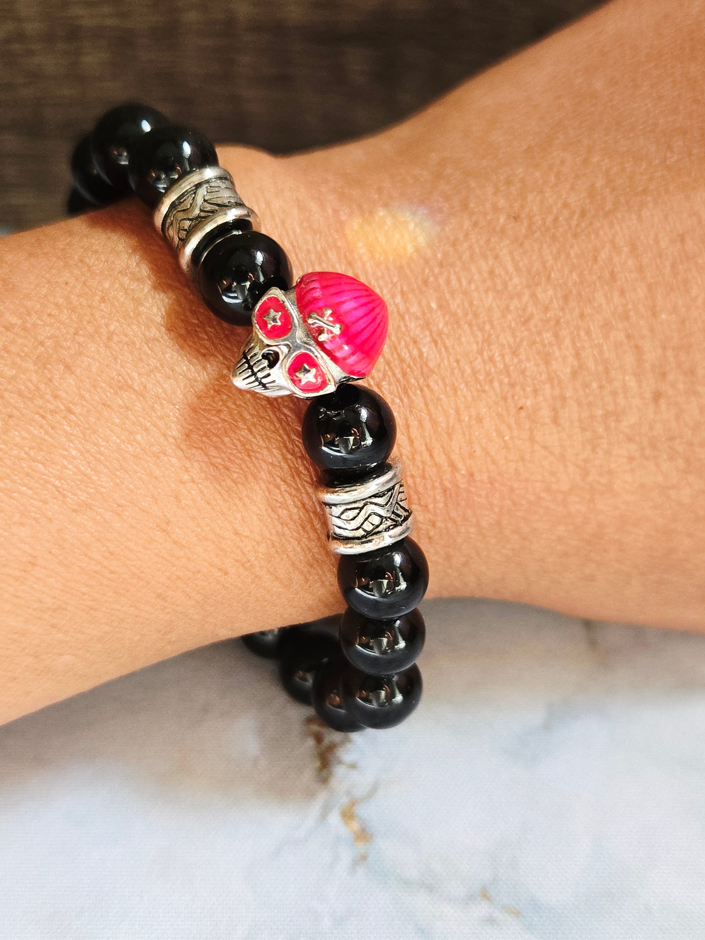 Onyx Skull Bracelet