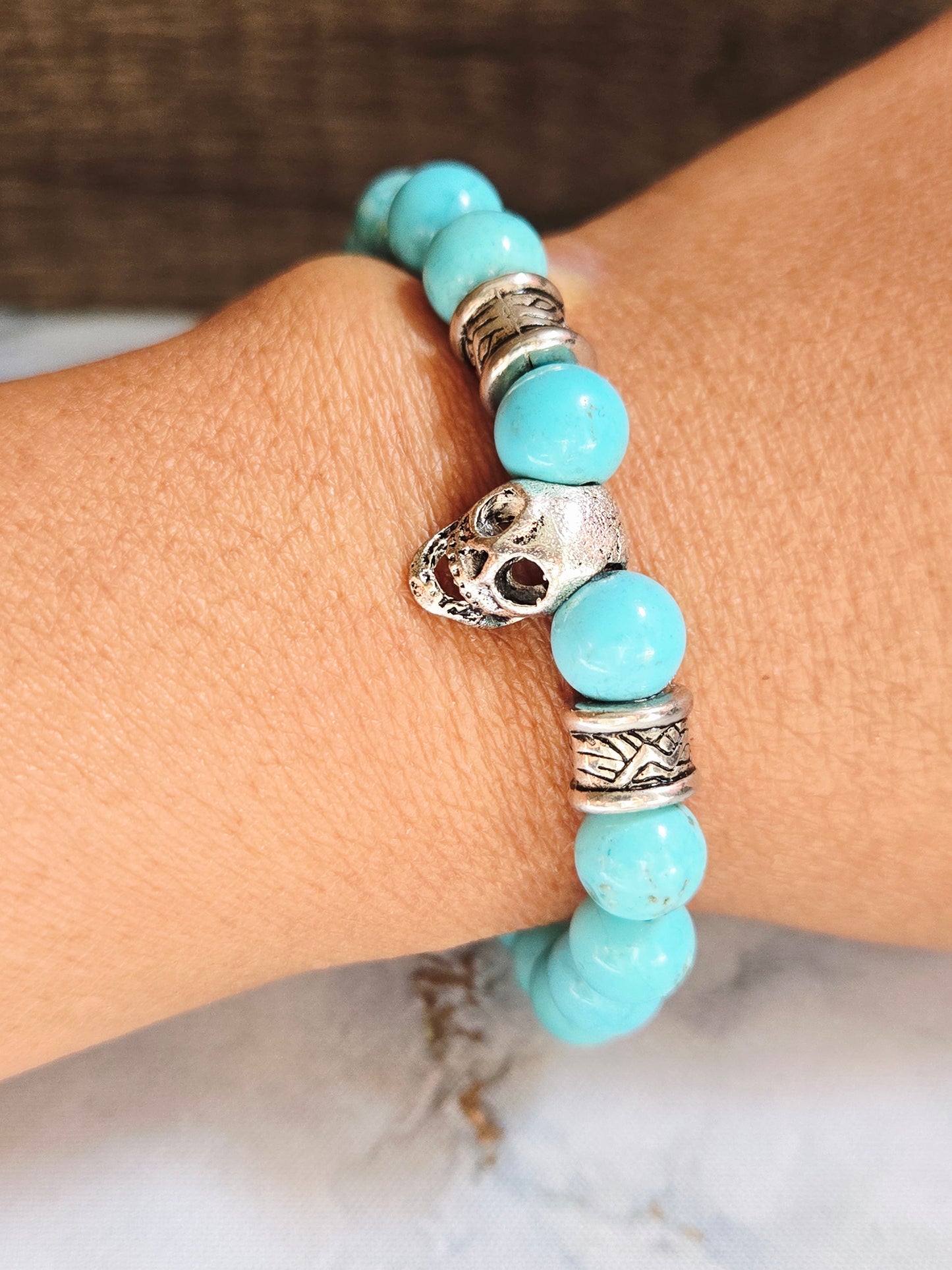Turquoise Skull Bracelet