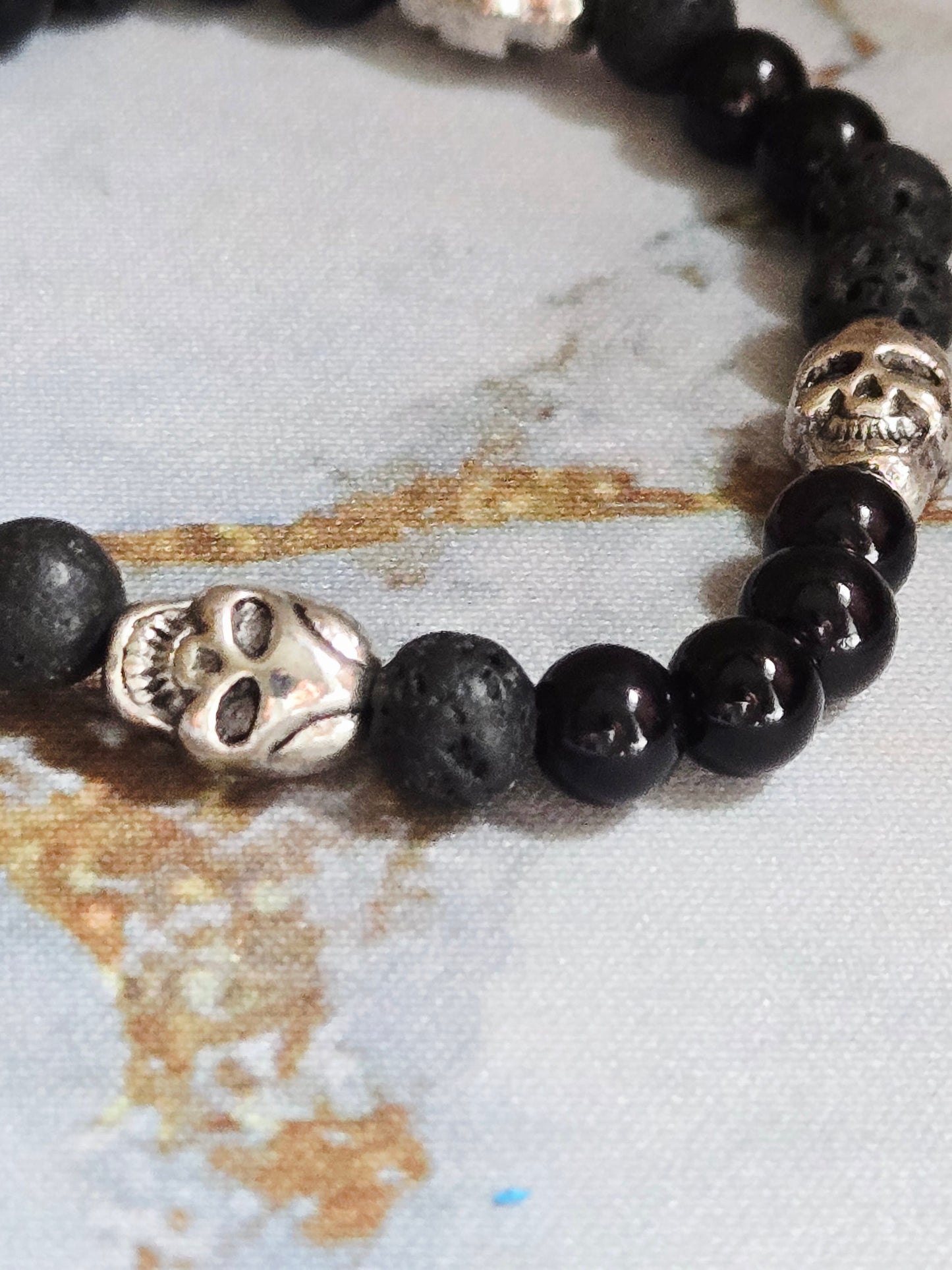 Onyx Skull Bracelet