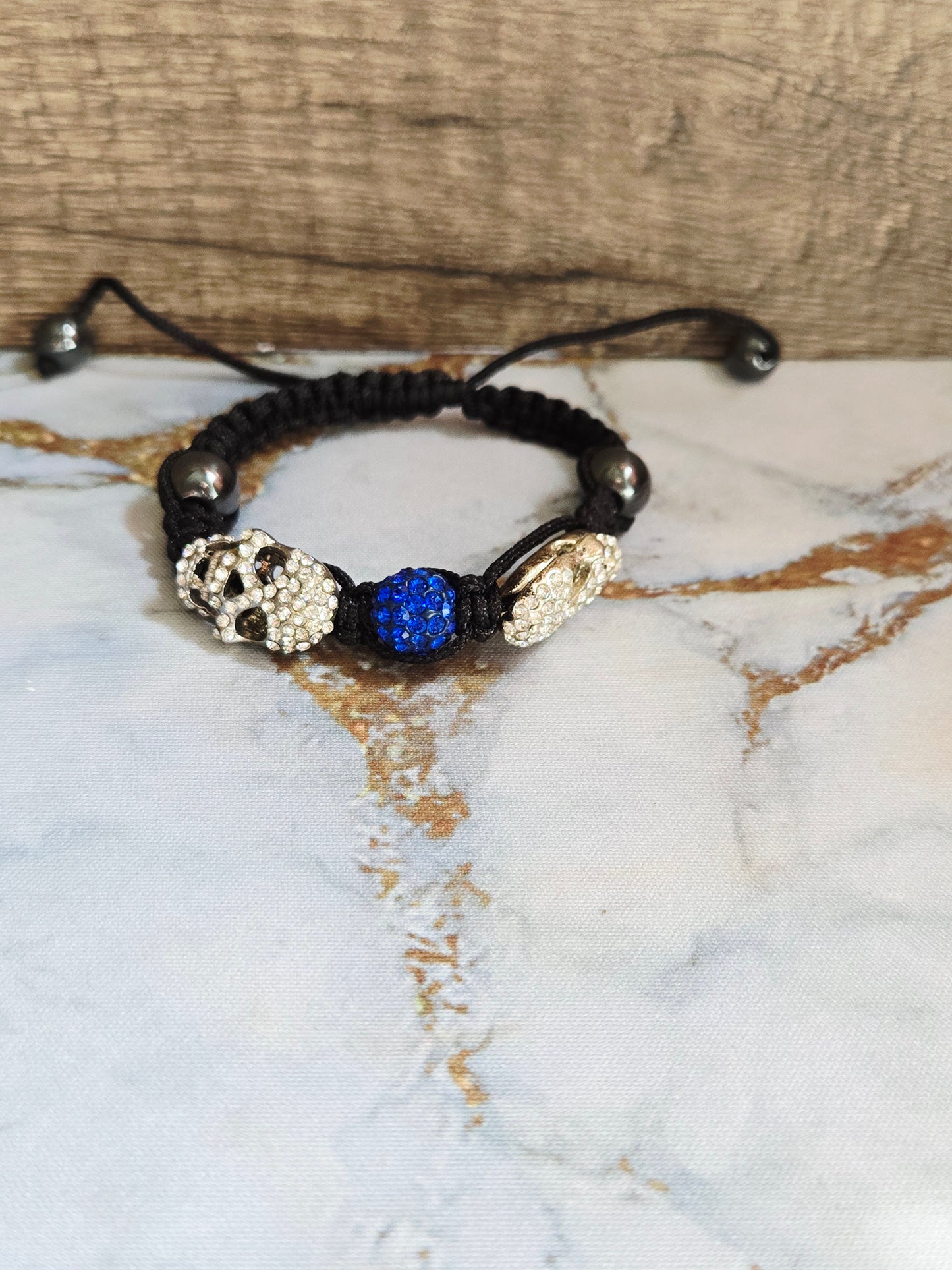 Blue Crystal Skull Bracelet