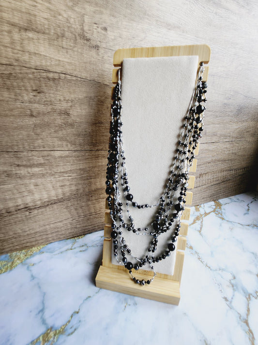 Protection- Obsidian and Labradorite Necklace