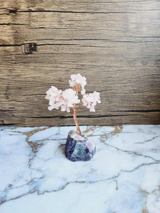 Crystal tree- Rose quartz & Fluorite