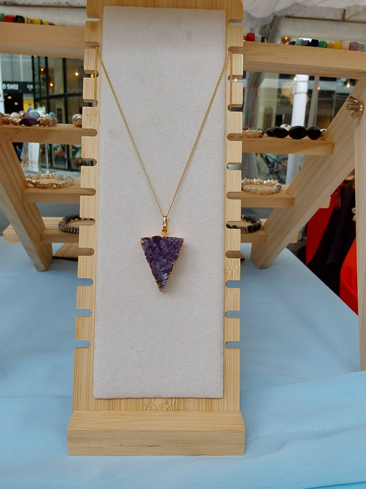 Amethyst druzy necklace
