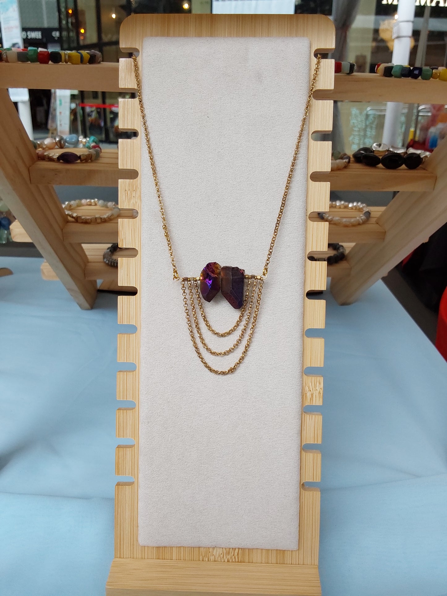 Purple Aura Titanium Quartz Necklace