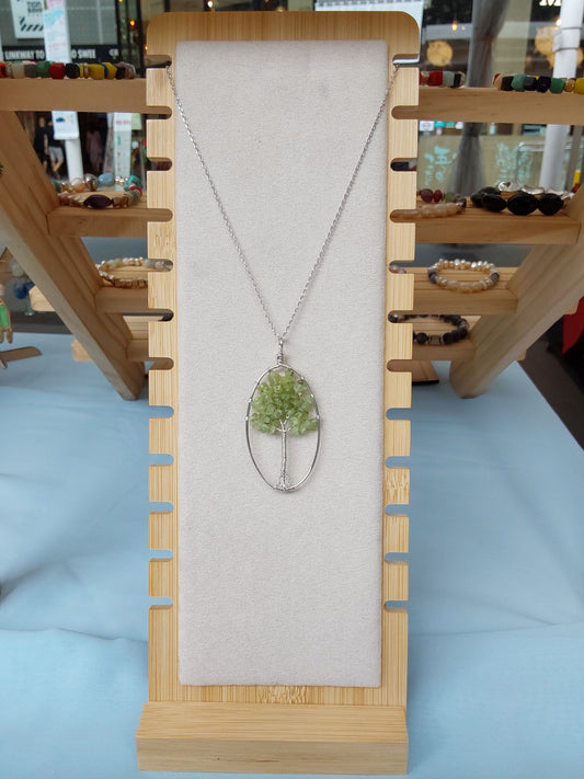 Peridot tree necklace