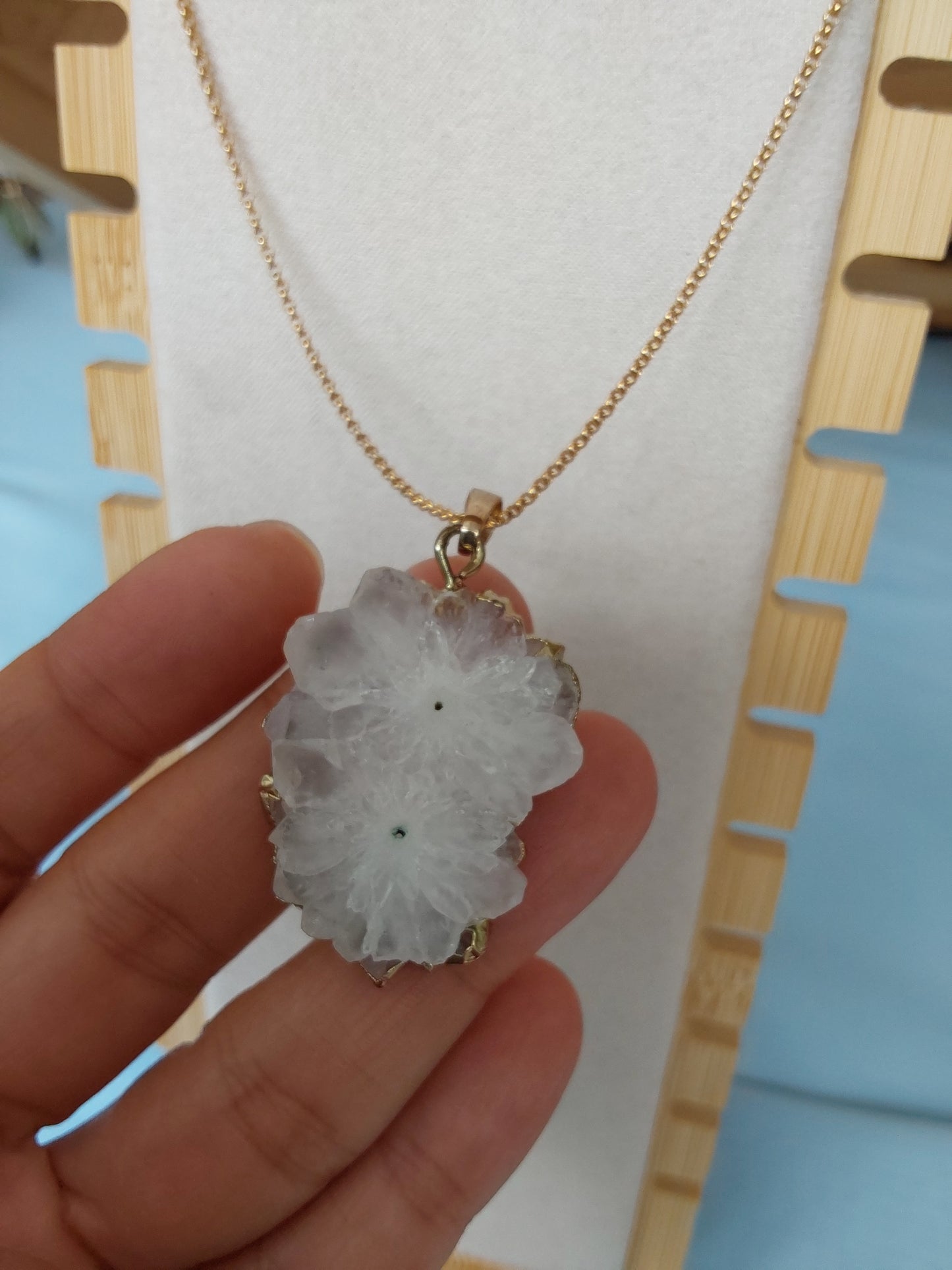 Quartz druzy necklace