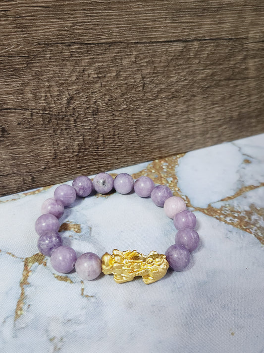 Purple Jade Pixiu Bracelet