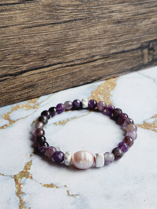 Amethyst and Pearl Bracelet