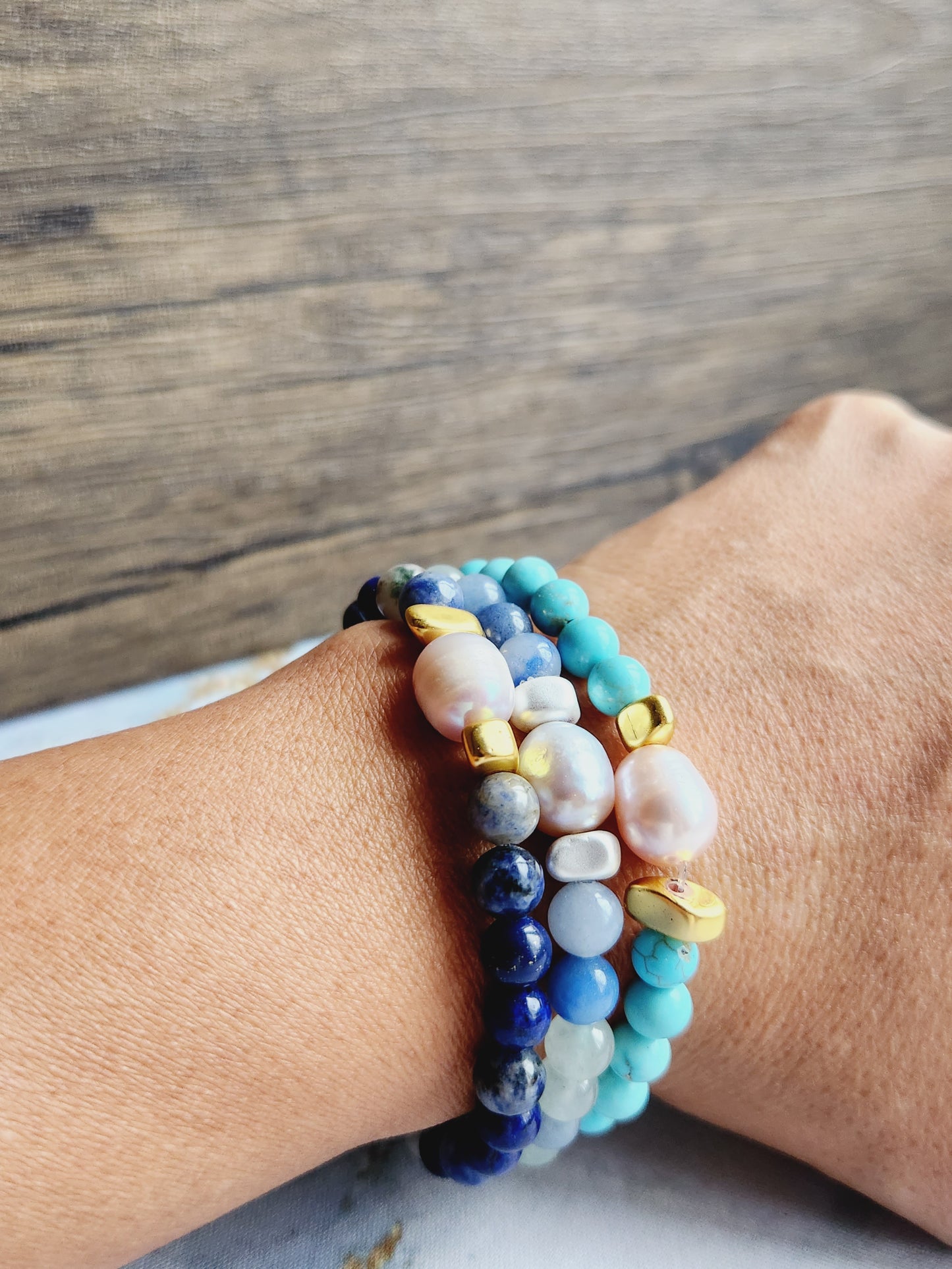 Black Tourmaline and Pearl Bracelet