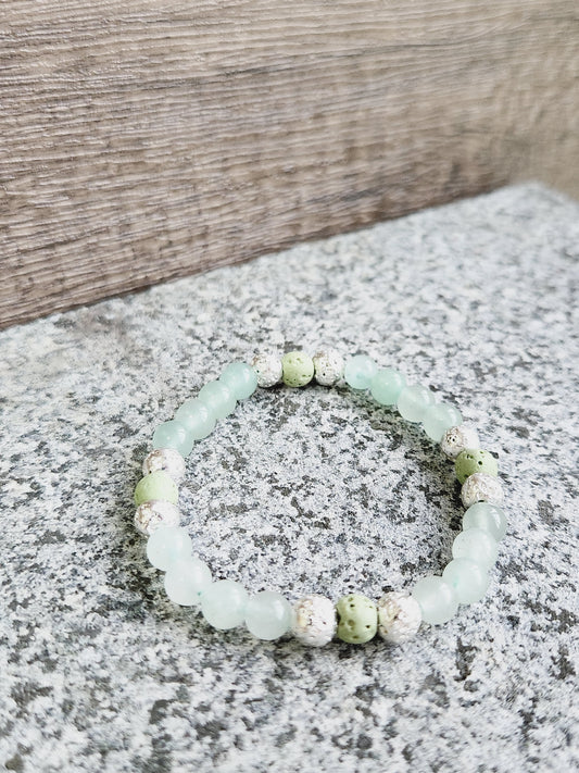 Aventurine and green lava stone bracelet