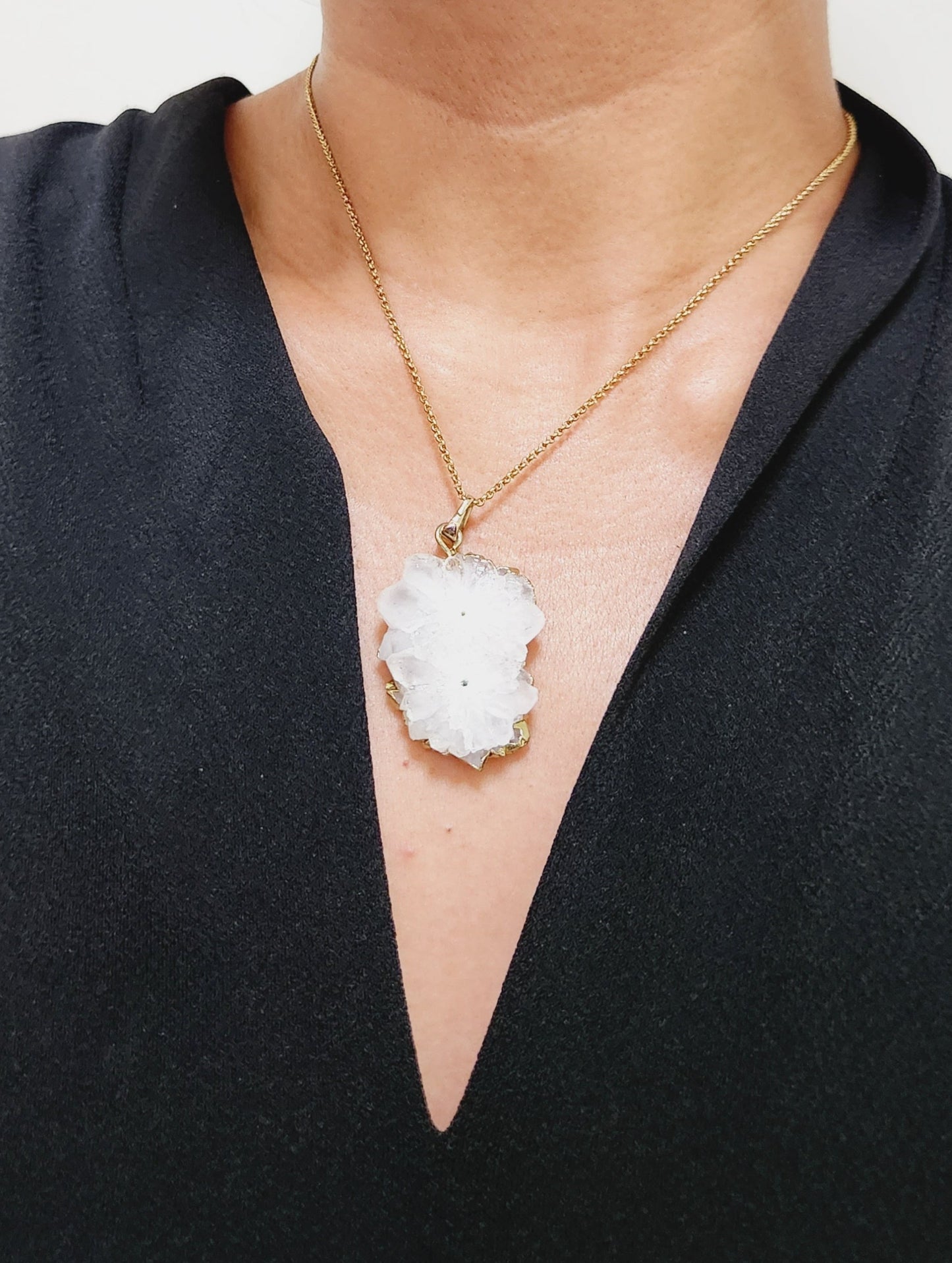 Quartz druzy necklace