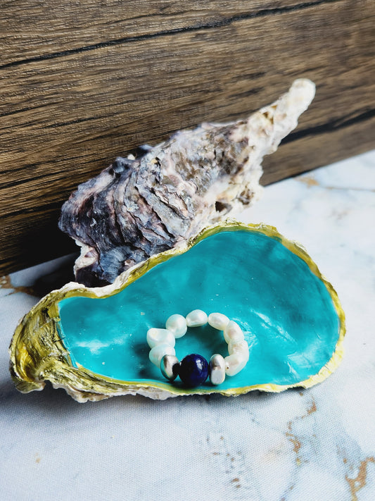 Lapis Lazuli and Pearl Ring