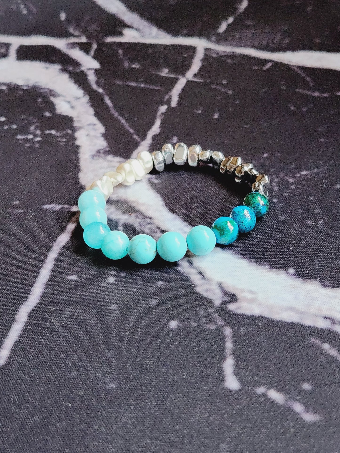 Rainbow gradient sky blue bracelet