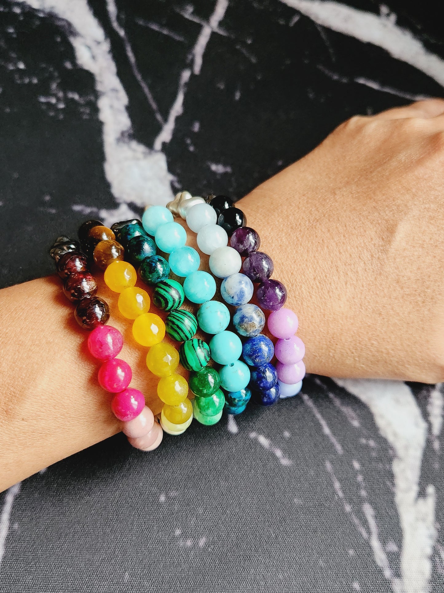 Rainbow gradient sky blue bracelet