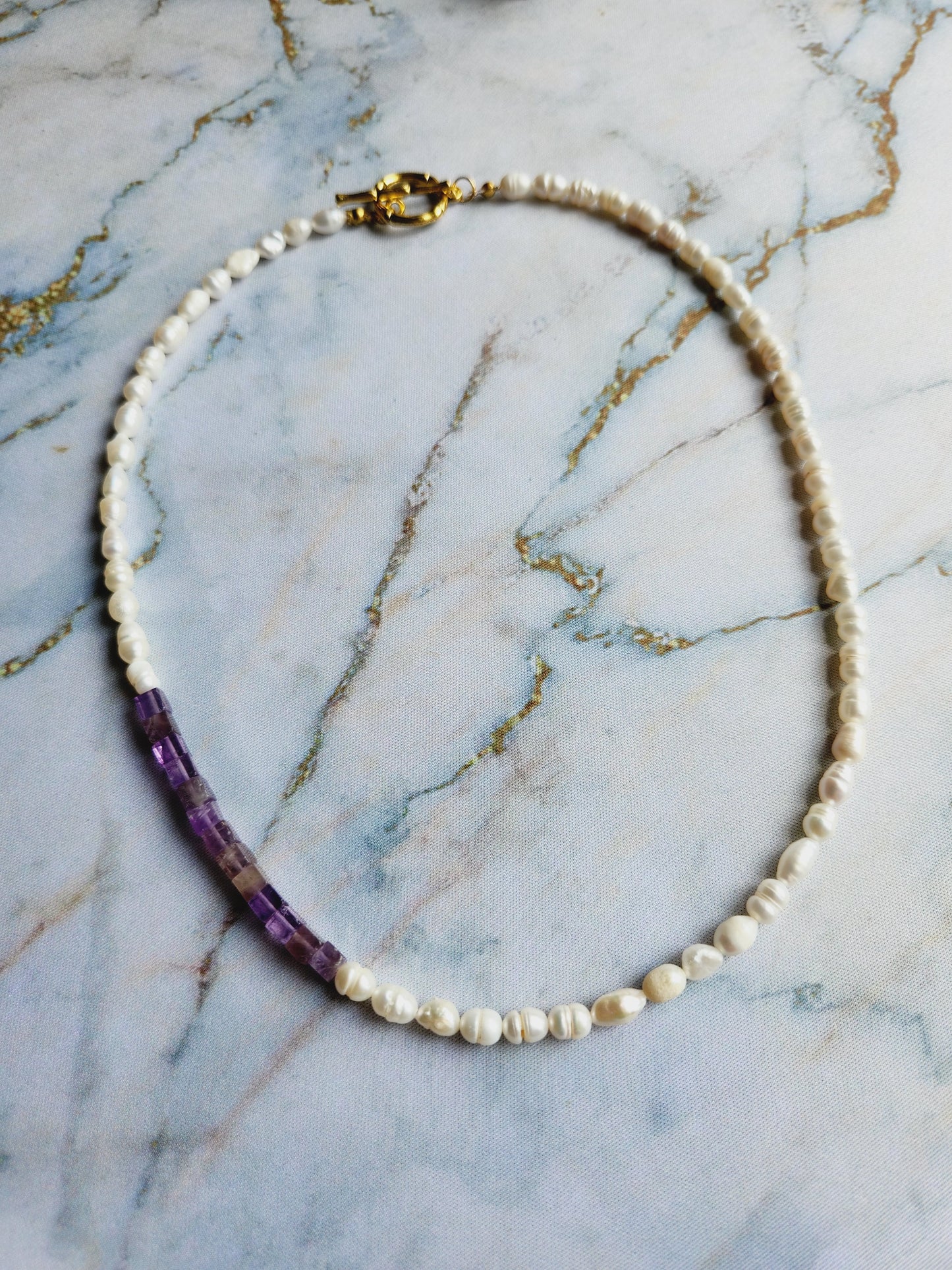 Amethyst and Pearl Necklace