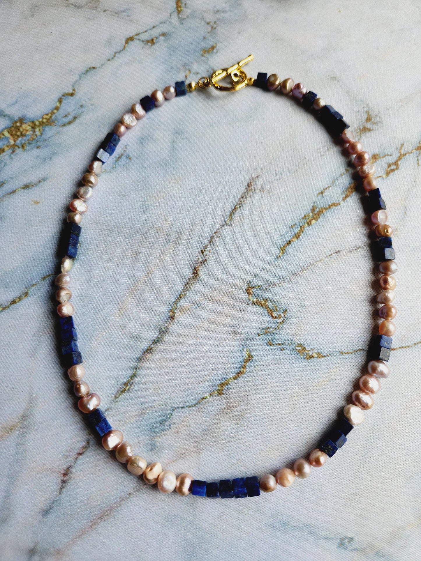 Lapis Lazuli and Pearl Necklace