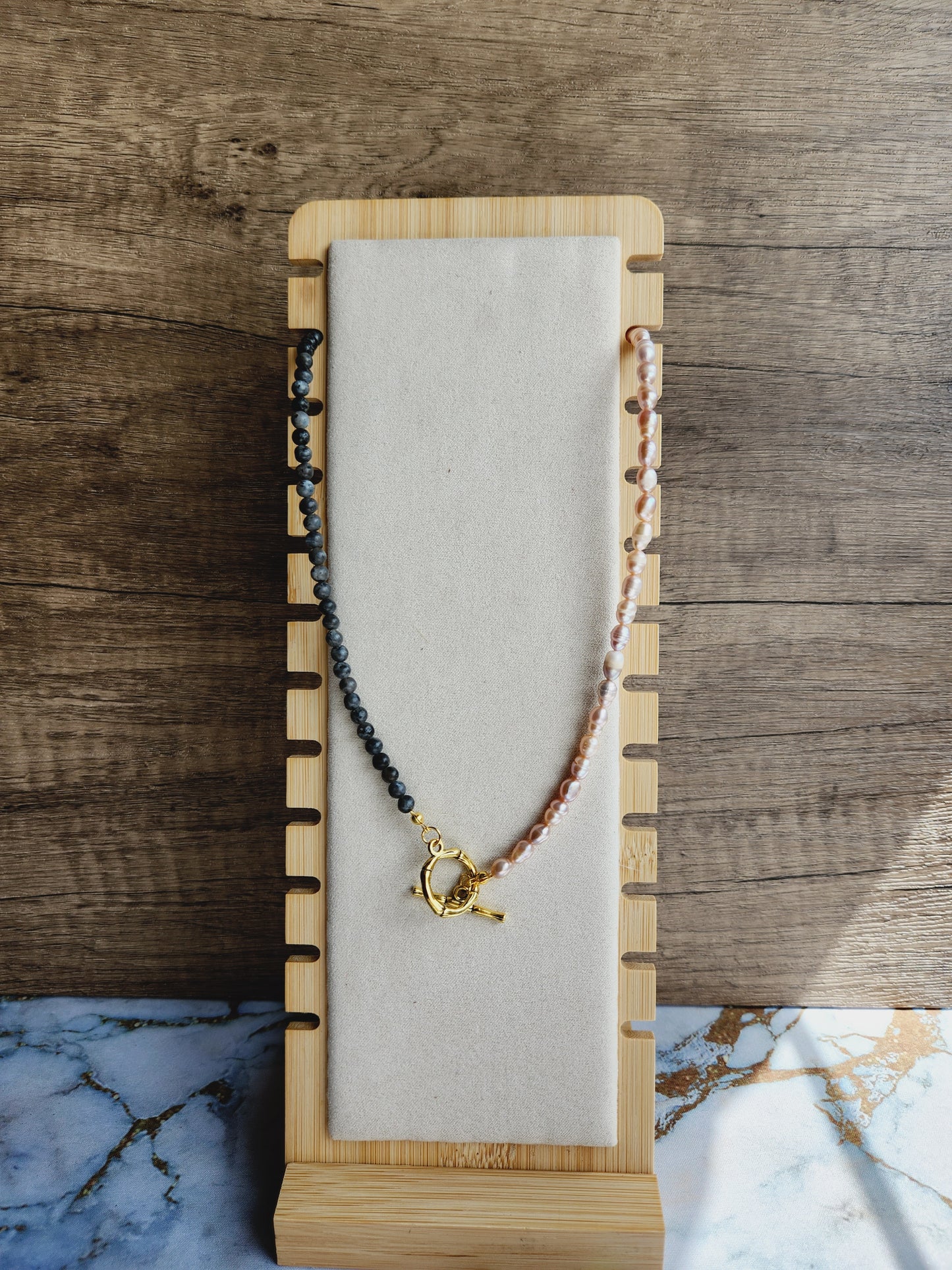 Labradorite and Pearl necklace