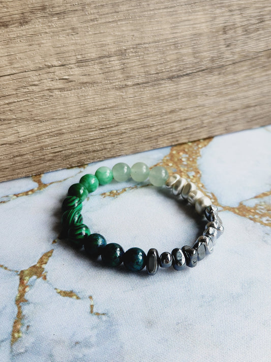 Rainbow gradient green bracelet