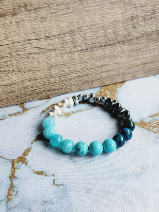 Rainbow gradient sky blue bracelet