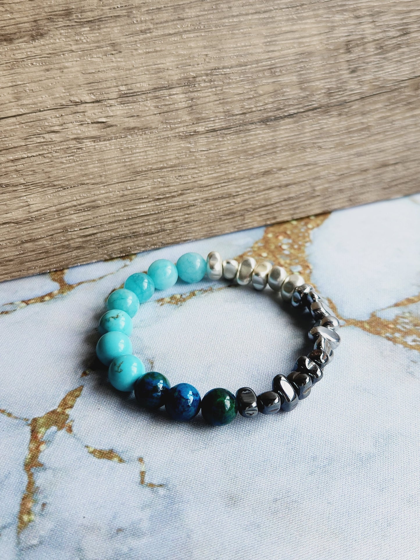 Rainbow gradient sky blue bracelet