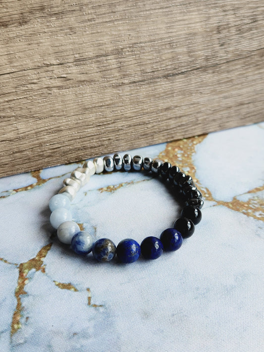 Rainbow gradient navy blue bracelet