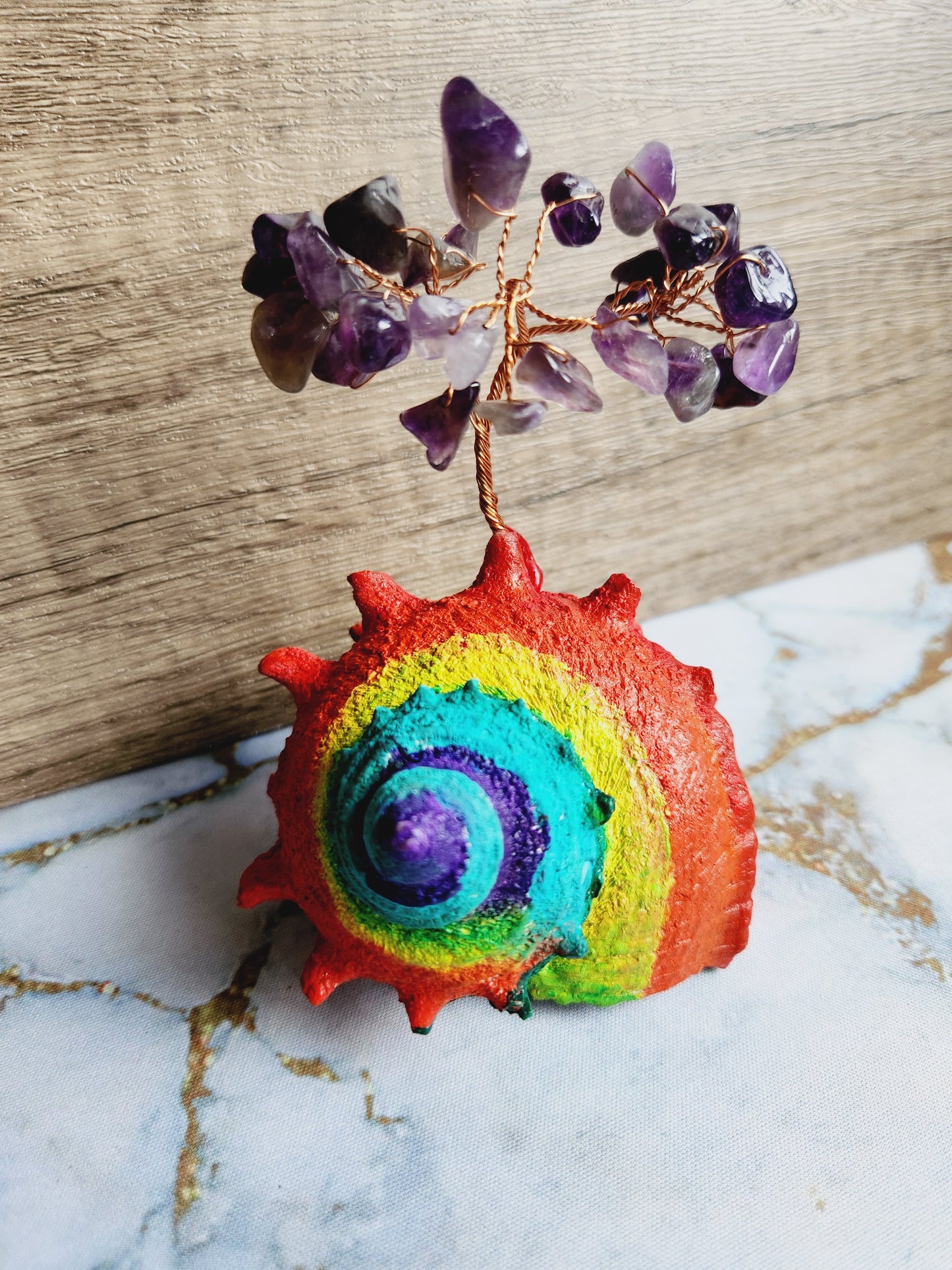 Amethyst rainbow conch tree