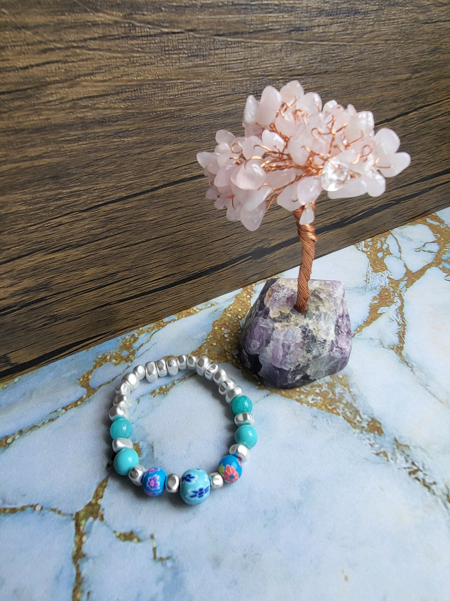 Sakura Amazonite and Turquoise Bracelet