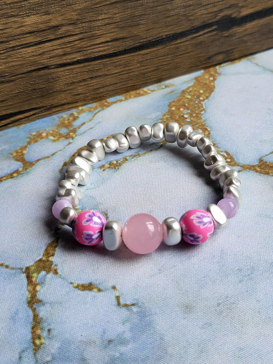 Sakura Amethyst and Rose Quartz Bracelet