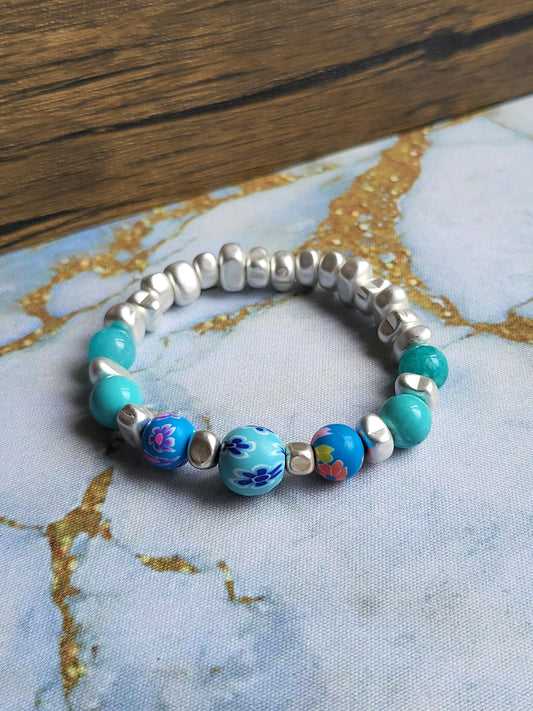 Sakura Amazonite and Turquoise Bracelet