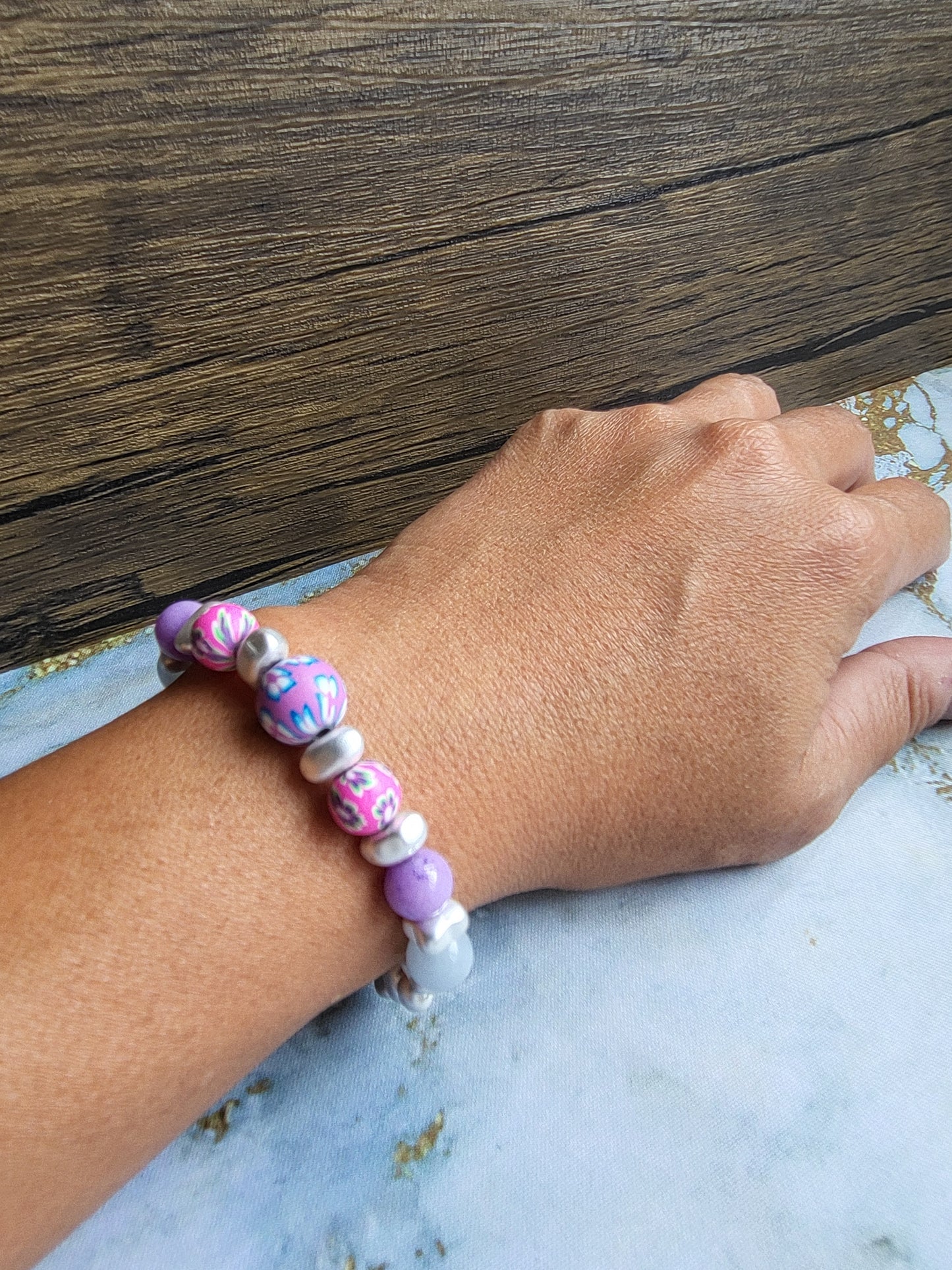 Sakura Aquamarine & Amethyst Bracelet