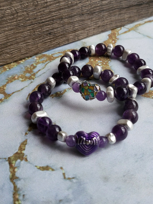 Amethyst  Mum and Me Bracelets
