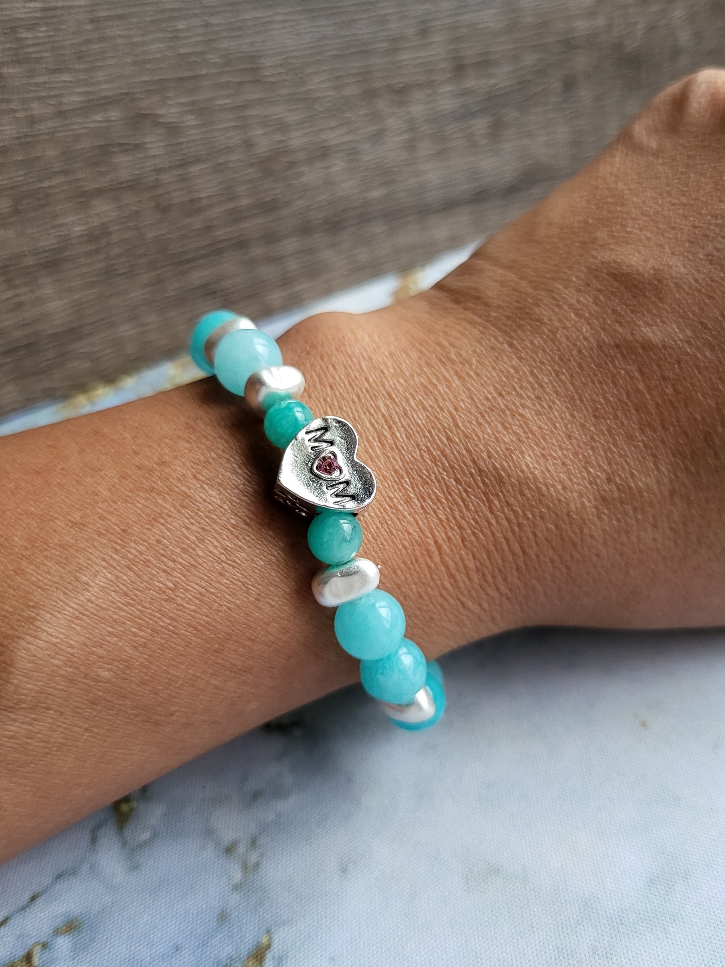 Amazonite Mum and Me Bracelets