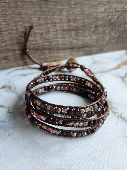 Earth Bohemian Leather Wrap Bracelet