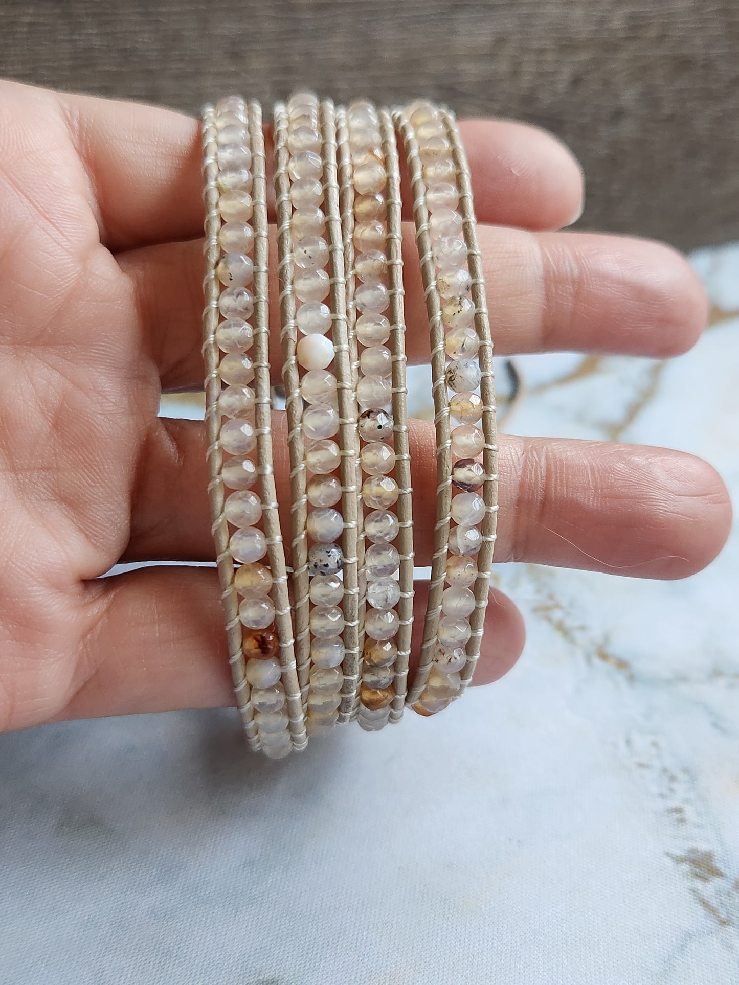 Natural Bohemian Leather Wrap Bracelet