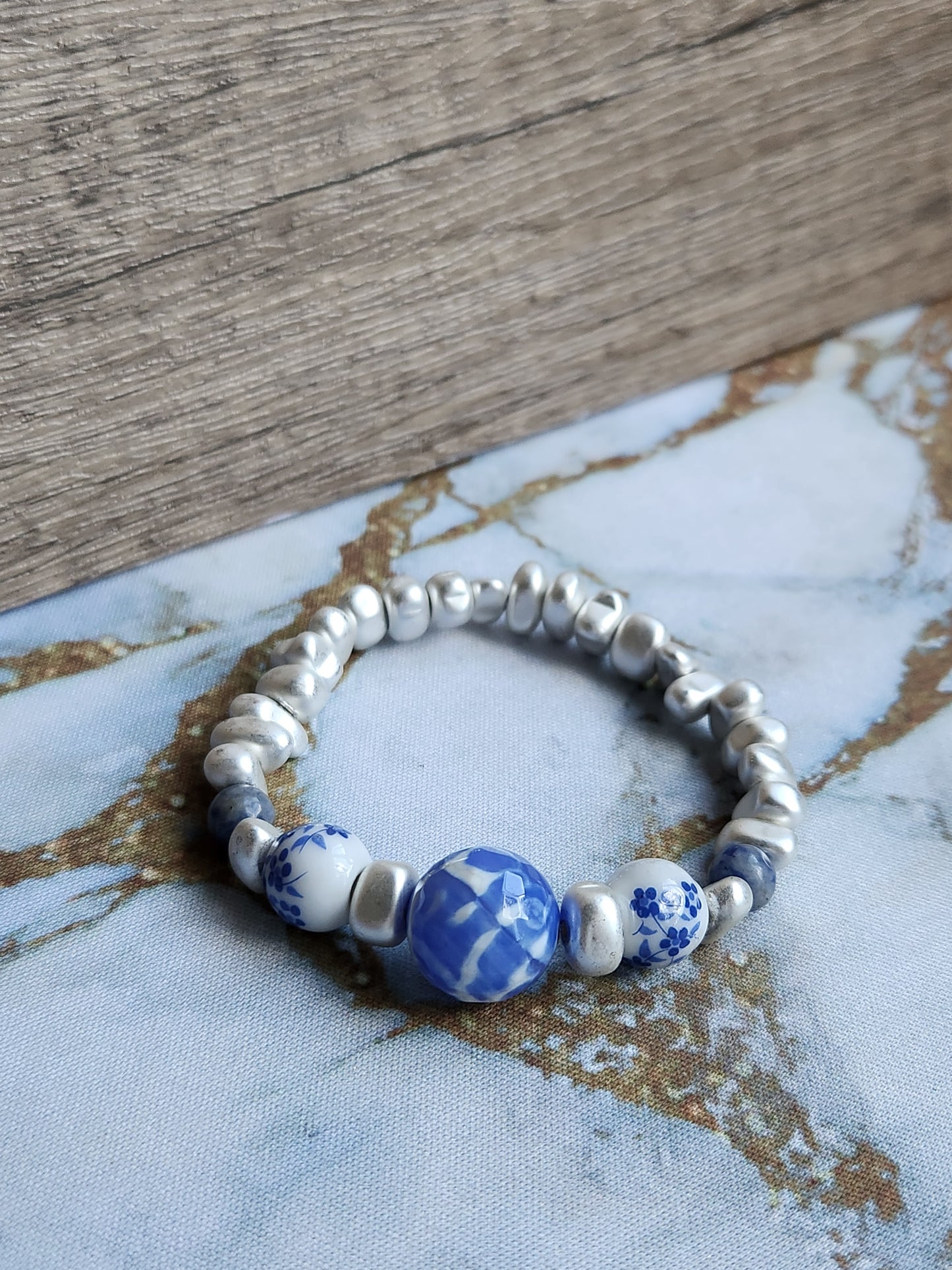 Tang Porcelain Blue Lace Agate Bracelet