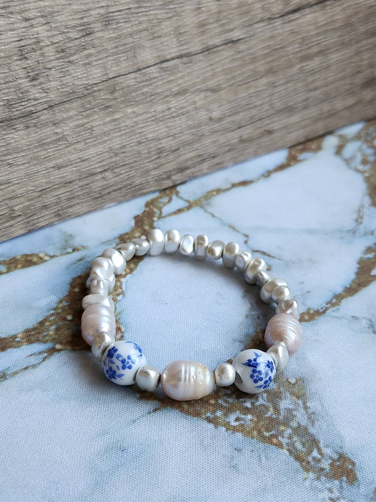 Tang Porcelain Pink Pearl Bracelet