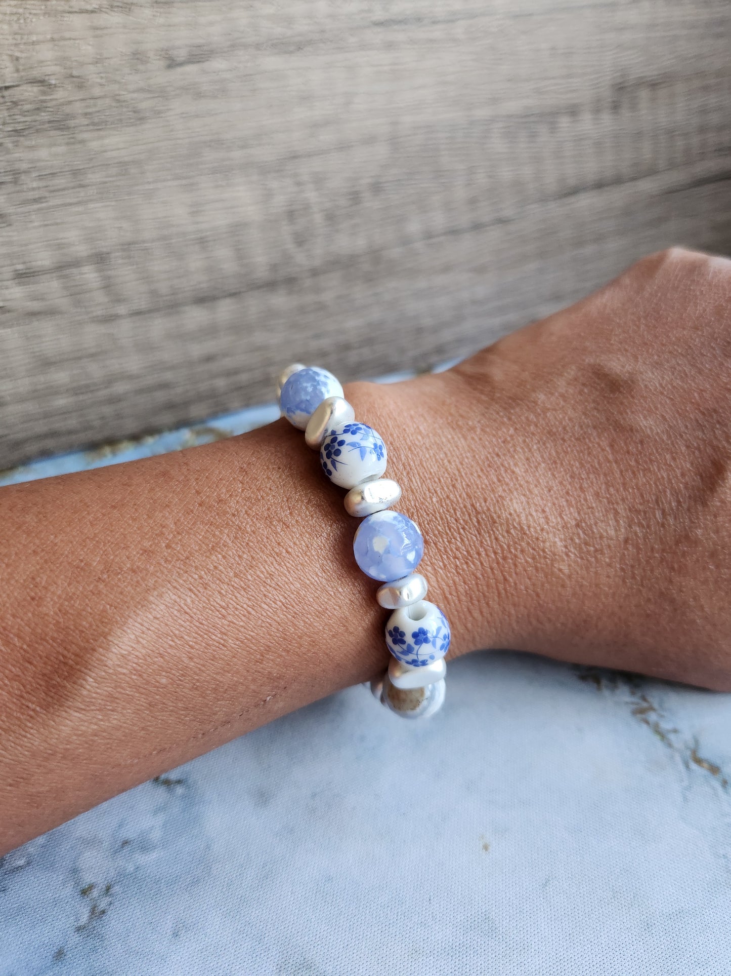 Tang Porcelain Blue Lace Agate Bracelet