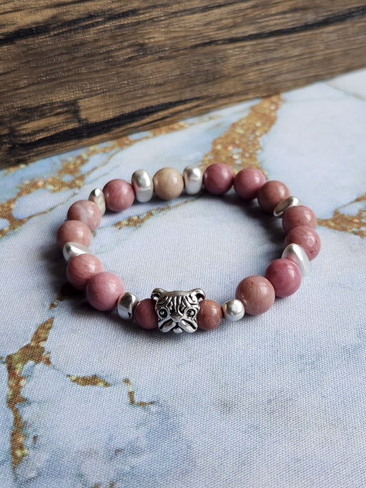 Dog Rhodochrosite Bracelet