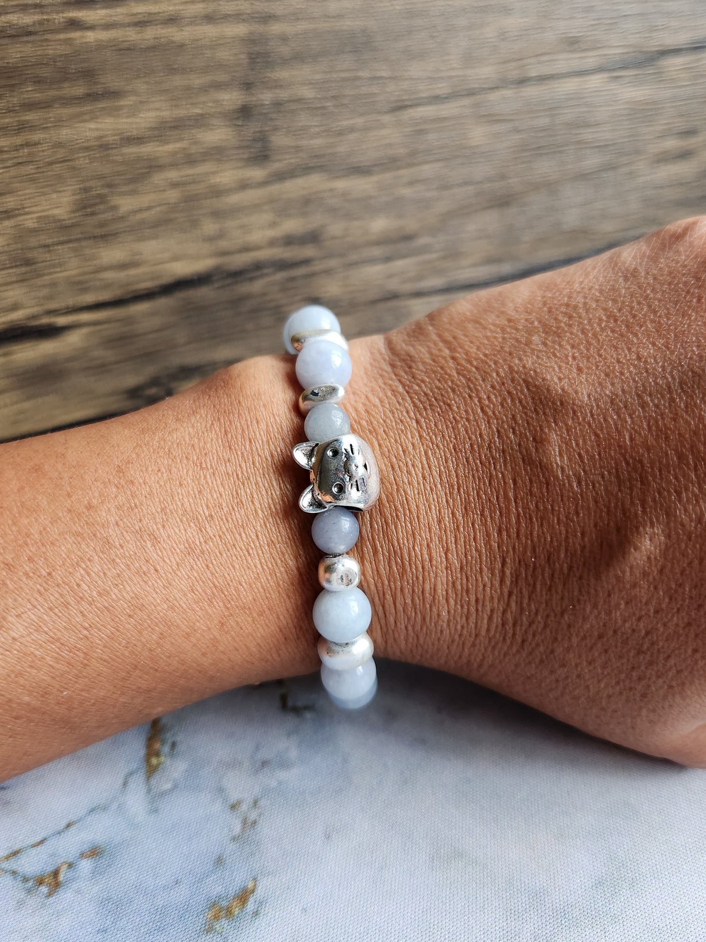 Cat Aquamarine Bracelet