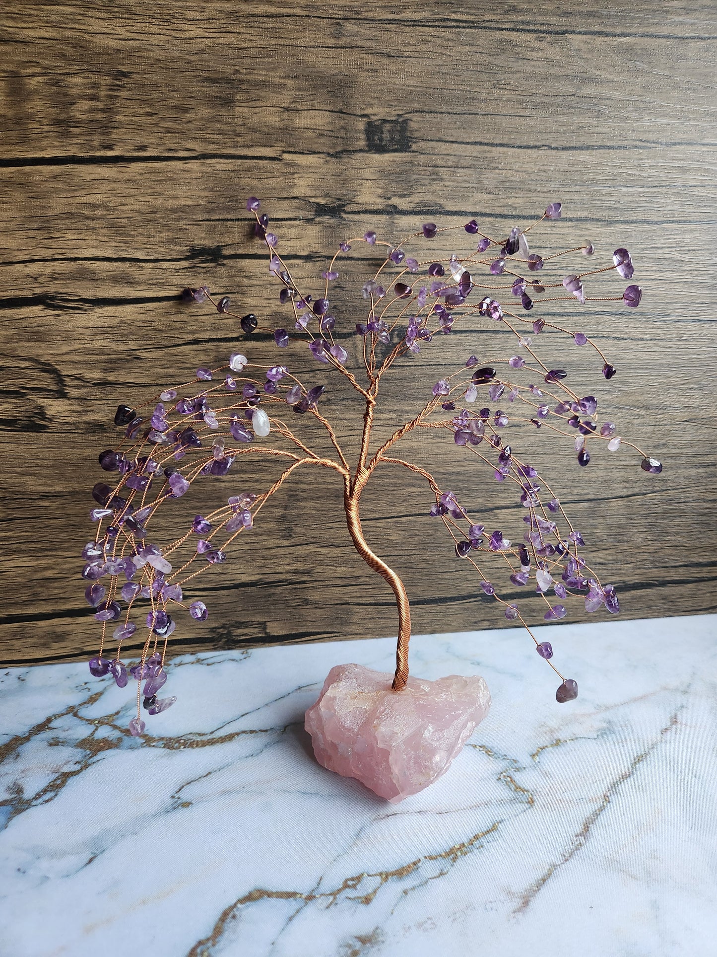 Amethyst and Rose Quartz Tree