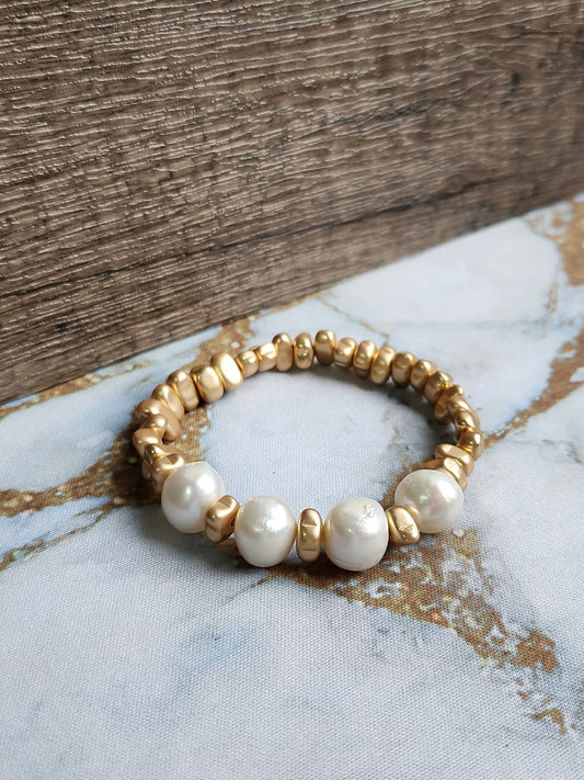 Gold Classic Baroque Pearl Bracelet