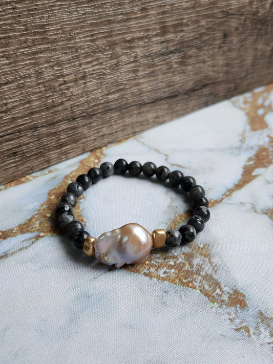 Labradorite Baroque Pearl Bracelet