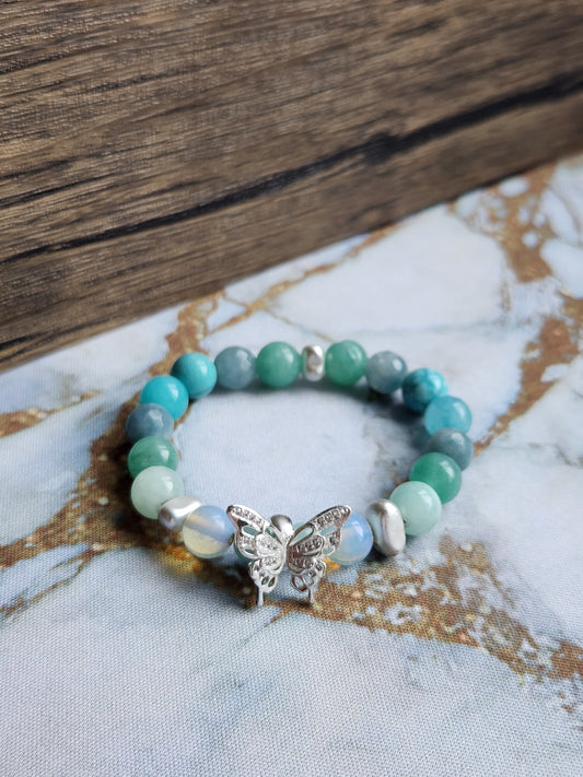 Ethereal Green Aventurine, Amazonite, Turquoise and Moonstone Bracelet