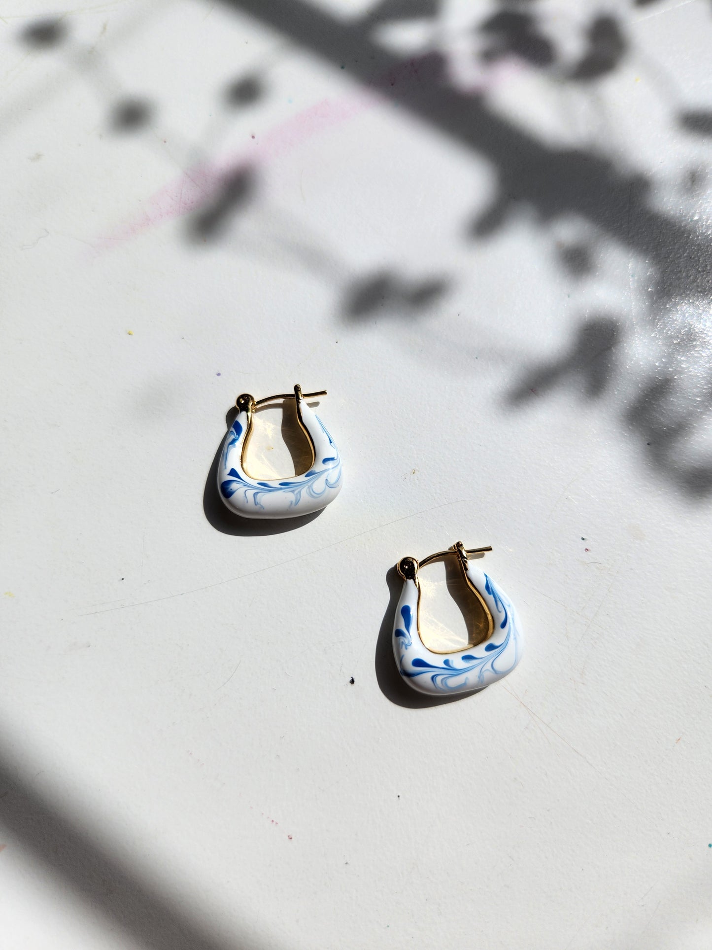 Tang Porcelain Loop Earrings