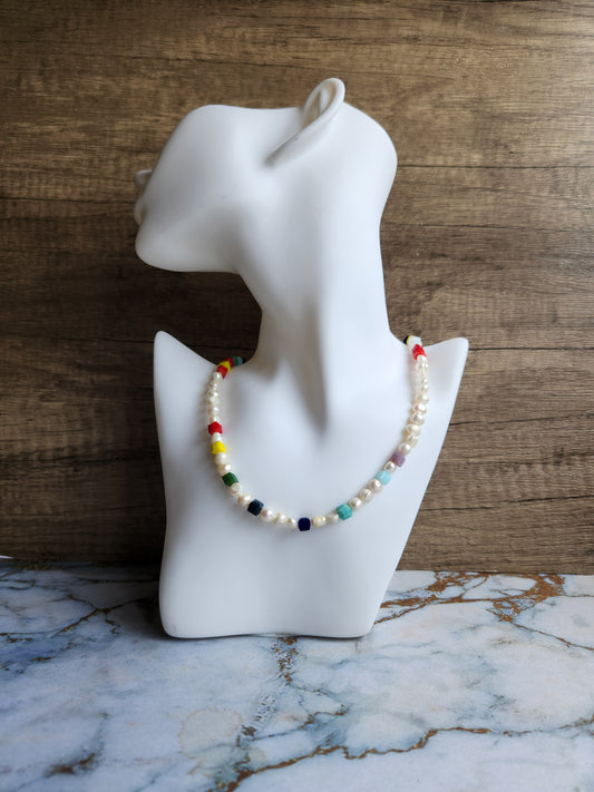 Rainbow Pearl Necklace