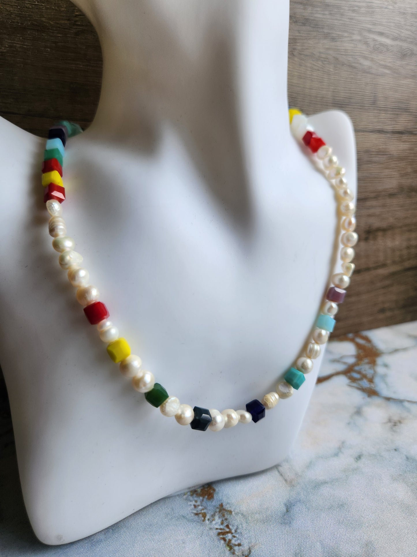 Rainbow Pearl Necklace